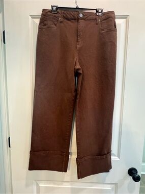 Kut from the Kloth Chocolate Brown High-Rise Wide Leg Pants
